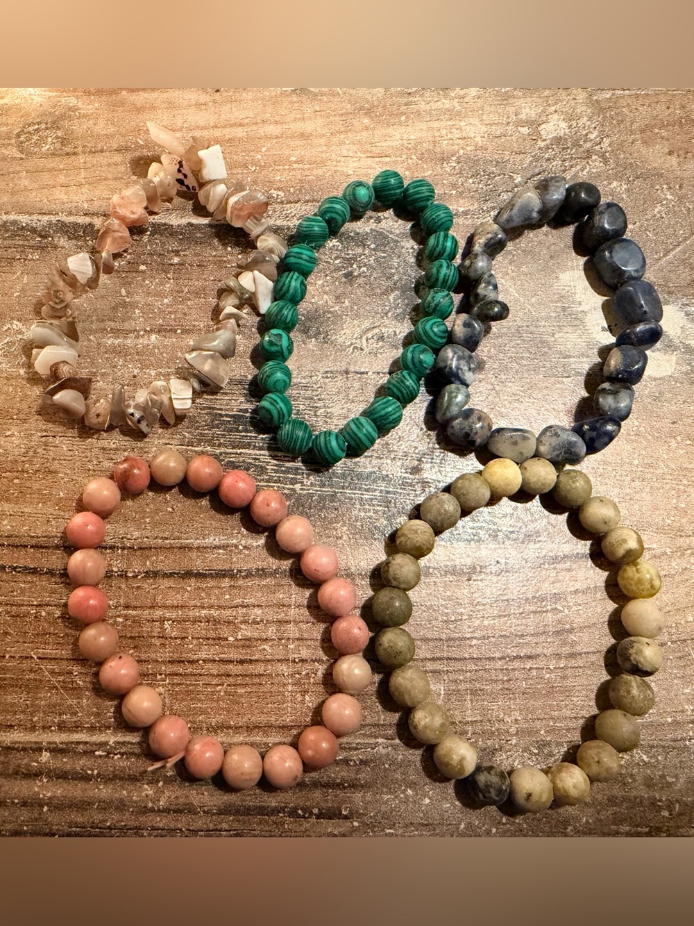 Stone & Crystal Beaded Stretch Bracelets Bundle